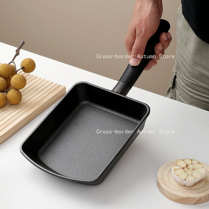 กระทะเหล็กหล่อทรงสี่เหลี่ยมแบบ - Home Cooking Egg Roll บทวิจารณ์และราคา